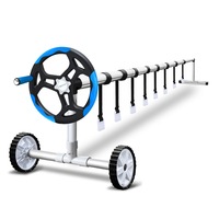 Aquabuddy Adjustable Swimming Pool Cover Roller Reel Solar Thermal Blanket Blue