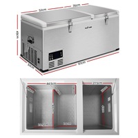 Glacio 85L Portable Fridge Freezer Fridges Refrigerator Cooler Camping 12V/24V/240V Caravan Car Boating Silver