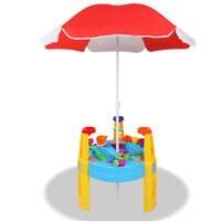 Keezi Kids Beach Sandpit Toys Outdoor Sand and Water Table Play Set Umbrella