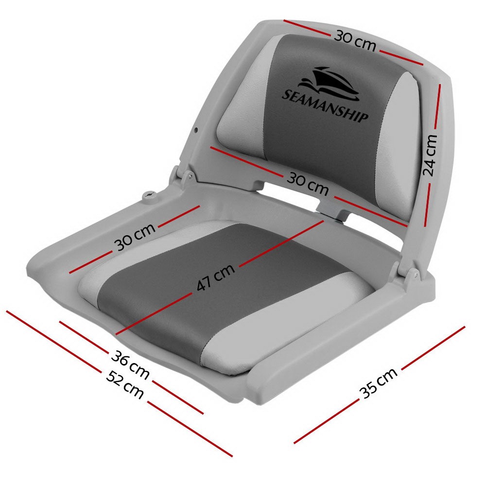 Seamanship 2X Folding Boat Seats Seat Marine Seating Set All Weather