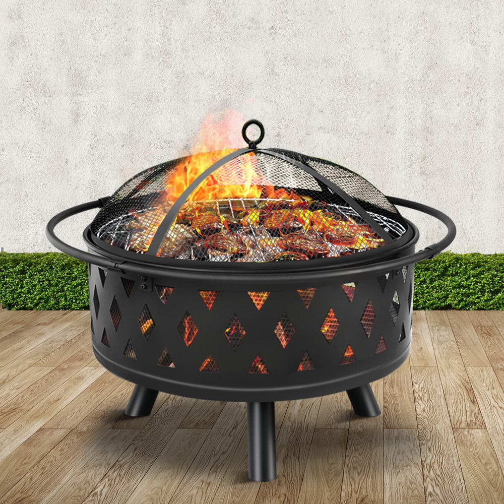 32 Portable Outdoor Fire Pit Ring Bbq Grill Wood Fireplace Patio