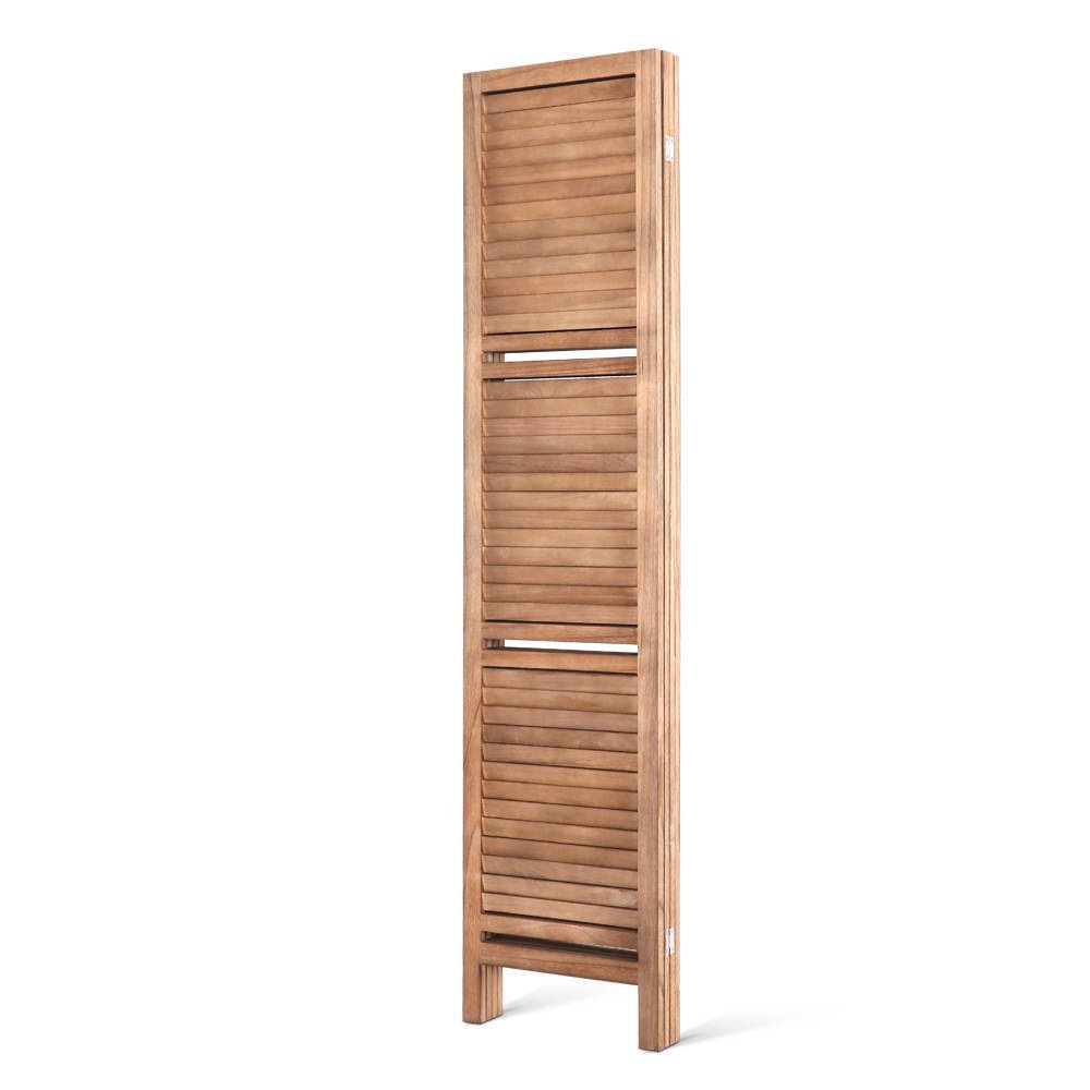 Artiss 4 Panel Room Divider Screen Privacy Dividers Shelf Wooden Timber