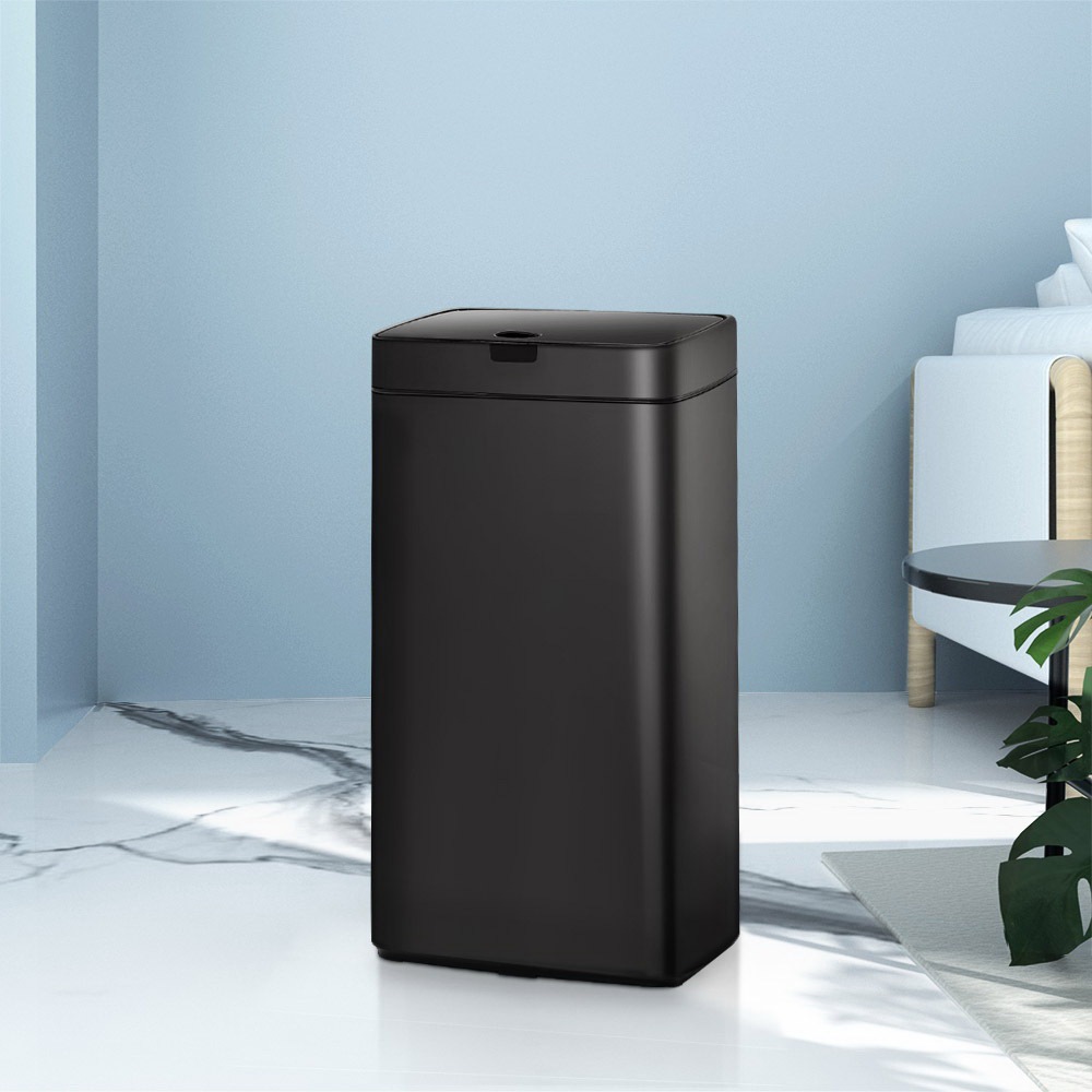 Devanti 45L Motion Sensor Bin Automatic Rubbish Trash Can Kitchen Touch Free Black Buy Kitchen