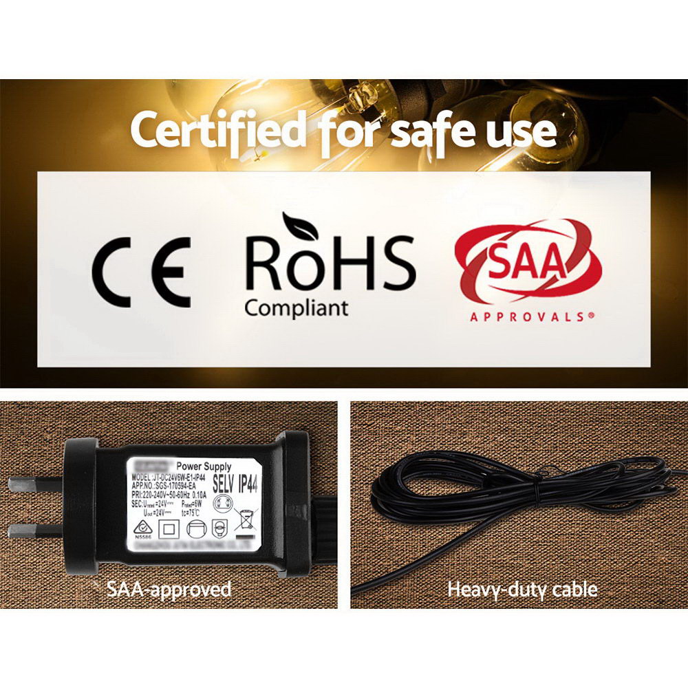 Jingle Jollys 50m LED Festoon String Lights Kits Wedding Party Christmas Outdoor Buy Lighting