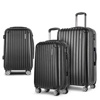 3pc Luggage Sets Suitcase Set TSA with Scale Storage Organiser BK