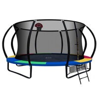 14FT Trampoline Round Trampolines Basketball set Kids Mat Net Pad