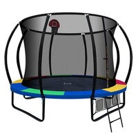 10FT Trampoline Round Trampolines Basketball set Kids Mat Net Pad