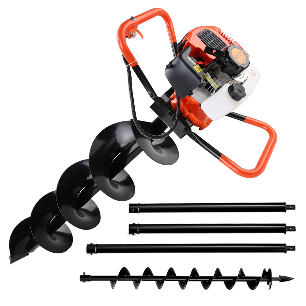 75CC Petrol Post Hole Digger Drill Borer Fence Extension Auger Bits