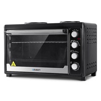DEVANTi Electric Convection Oven Bake Benchtop Rotisserie Grill 60L Hotplate BK