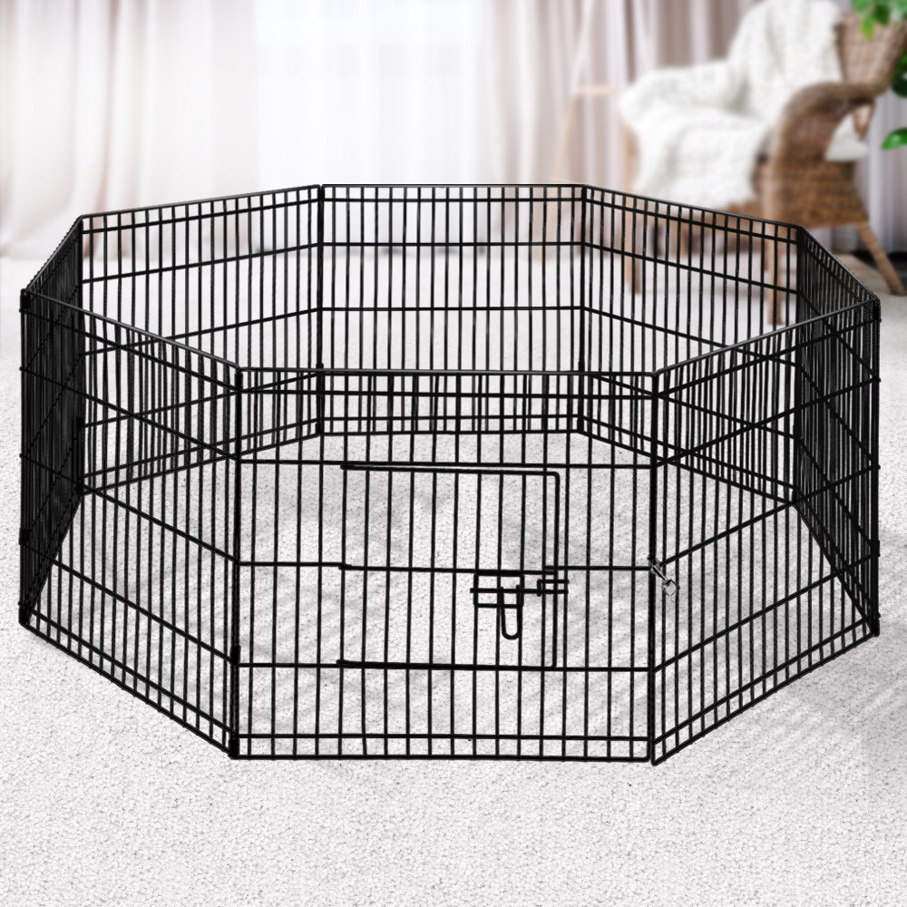 8 Panel Pet Dog Playpen Puppy Exercise Cage Enclosure Fence Play Pen