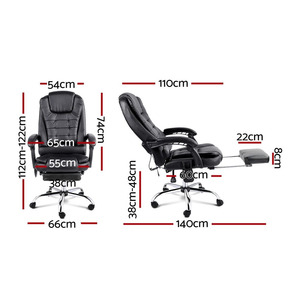 Artiss 8 Point Massage Office Chair Heated Reclining Gaming Chairs