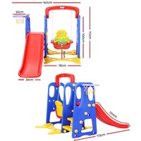 Keezi Kids Slide Swing w/ Basketball Hoop Outdoor Indoor Toddler Playground Play