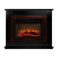 Devanti 2000W Electric Fireplace Mantle Portable Wood Heater 3D Flame Effect BK