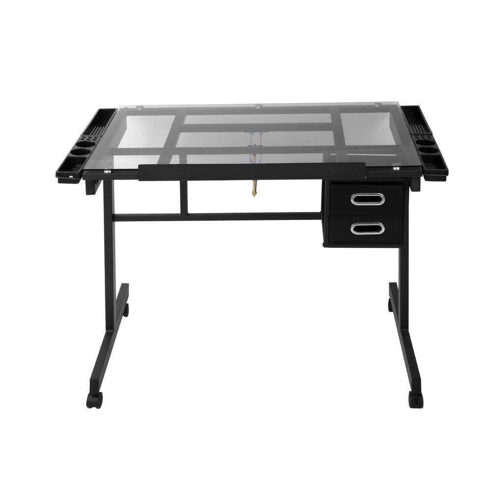 Artiss Drawing Desk Drafting Table Craft Adjule Glass Art Tilt Artiss Drawing Desk Drafting Table