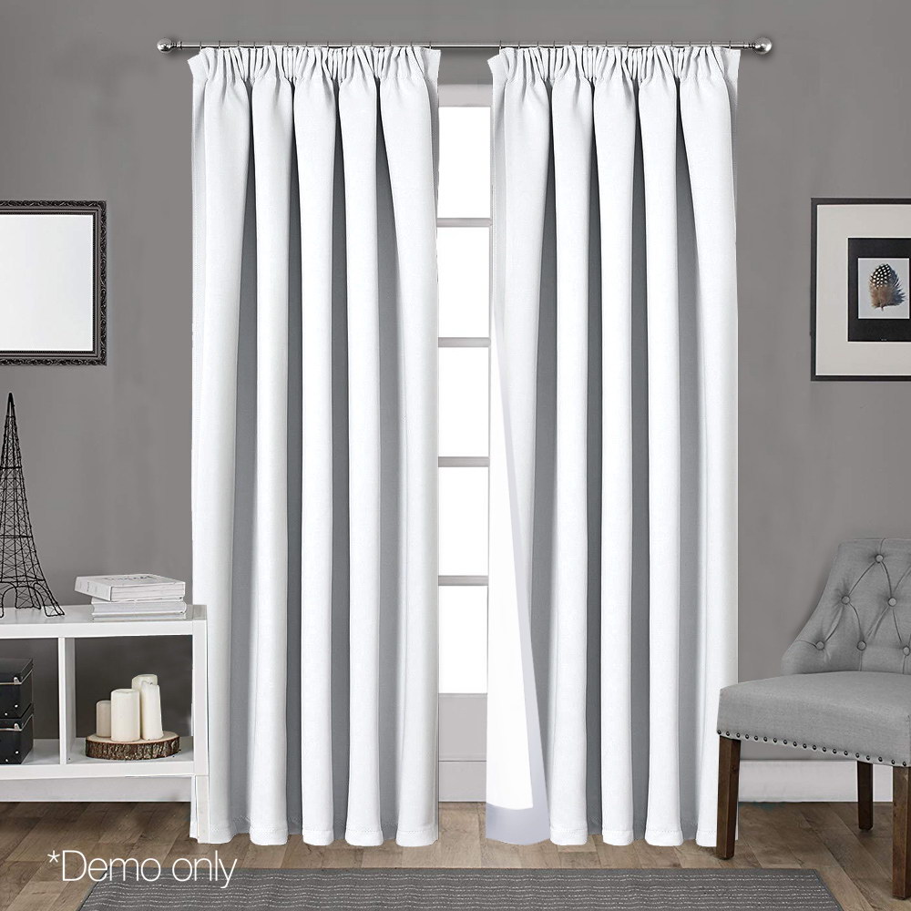 Art Queen 2x Blockout Curtains Pinch Pleat Blackout Room