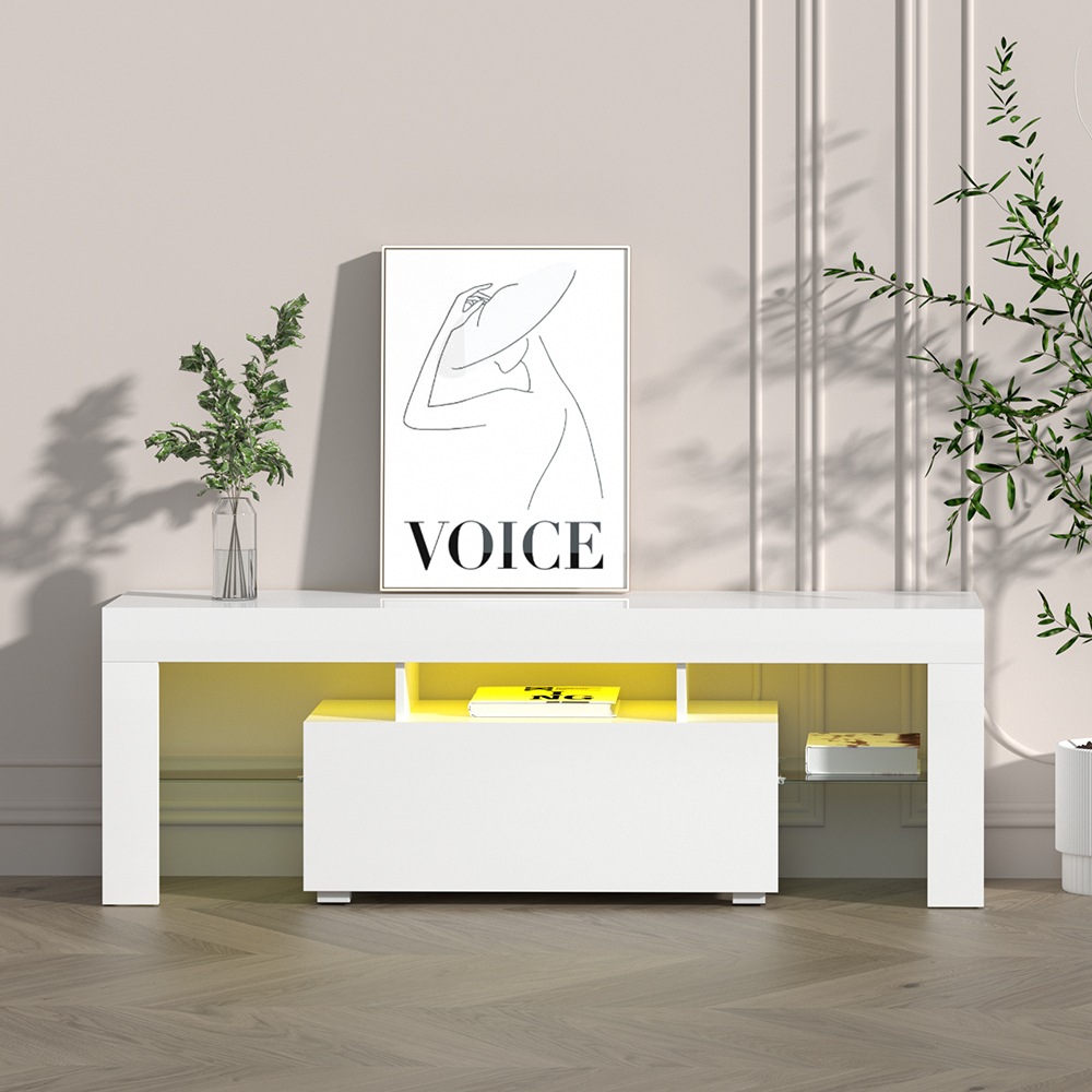 Artiss 130cm RGB LED TV Entertainment Unit Stand Gloss