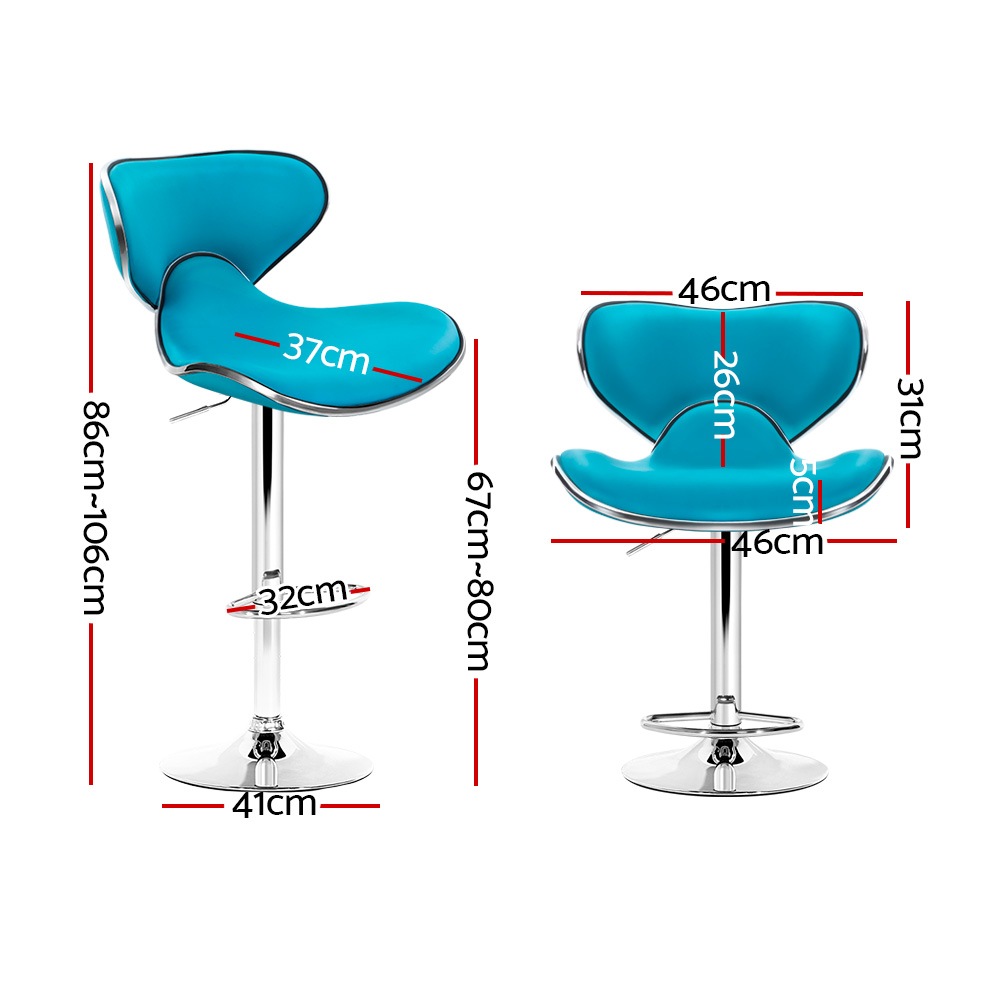 Artiss 2x Kitchen Bar Stools Swivel Bar Stool Leather Gas ...