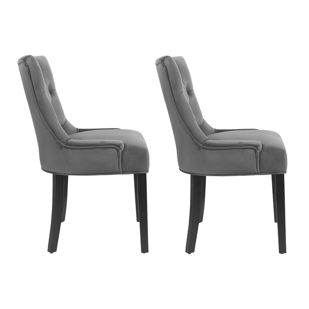 Artiss 2x Dining Chairs French Provincial Retro Chair Wooden Velvet