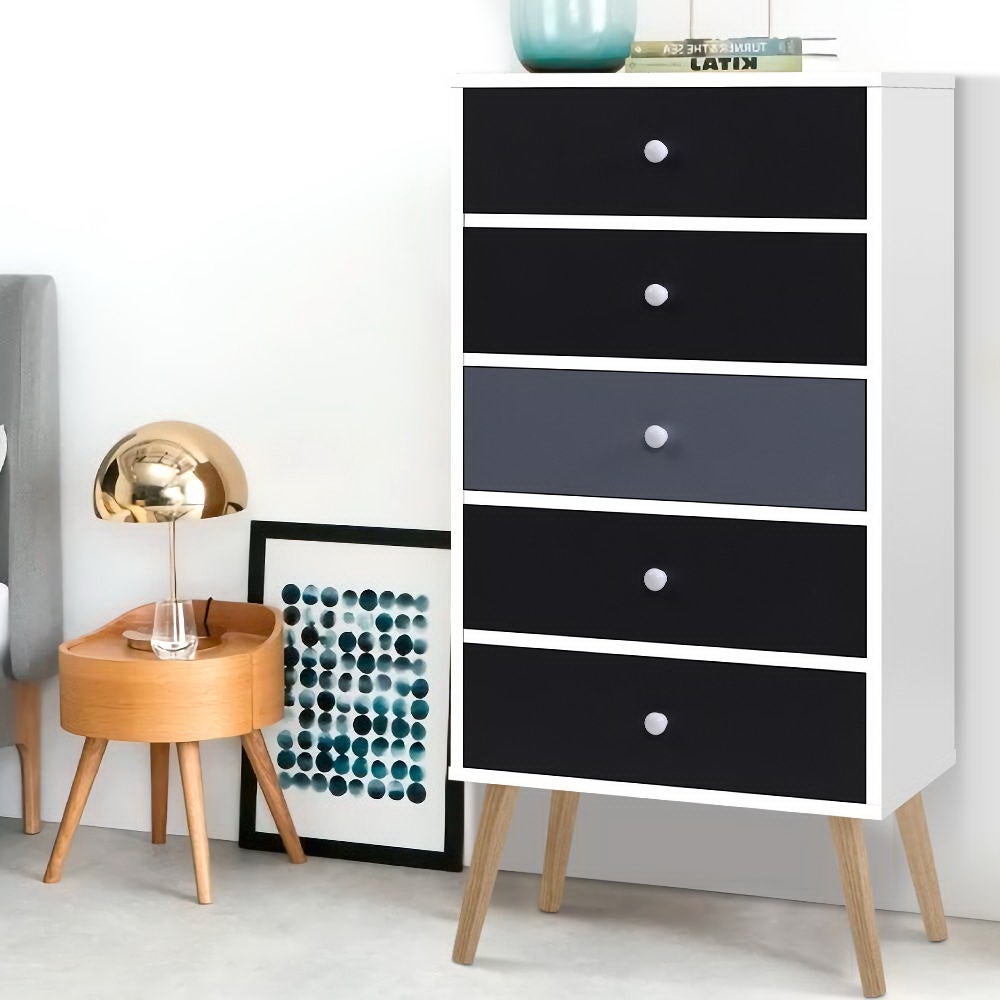 Artiss 5 Chest Of Drawers Dresser Table Tallboy Storage Cabinet