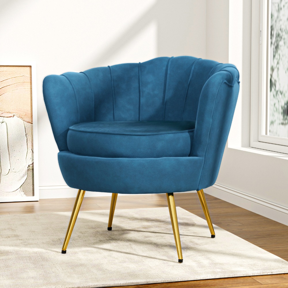 Artiss Armchair Lounge Chair Accent Retro Armchairs Lounge Shell Velvet