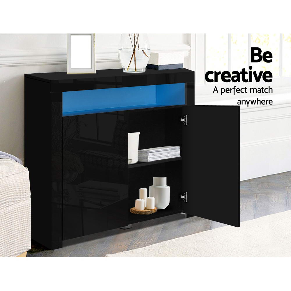 Artiss Buffet Sideboard High Gloss Storage Cupboard 2 Doors