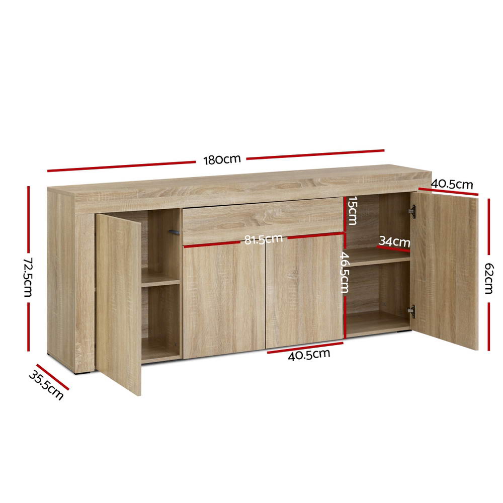 Artiss Buffet Sideboard Storage 4 Doors Cupboard Hall Wood