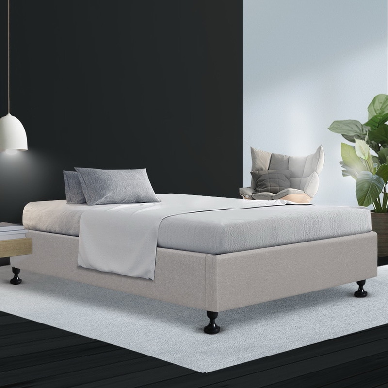 King Single Size Bed Base Frame Mattress Platform Fabric Wooden Buy