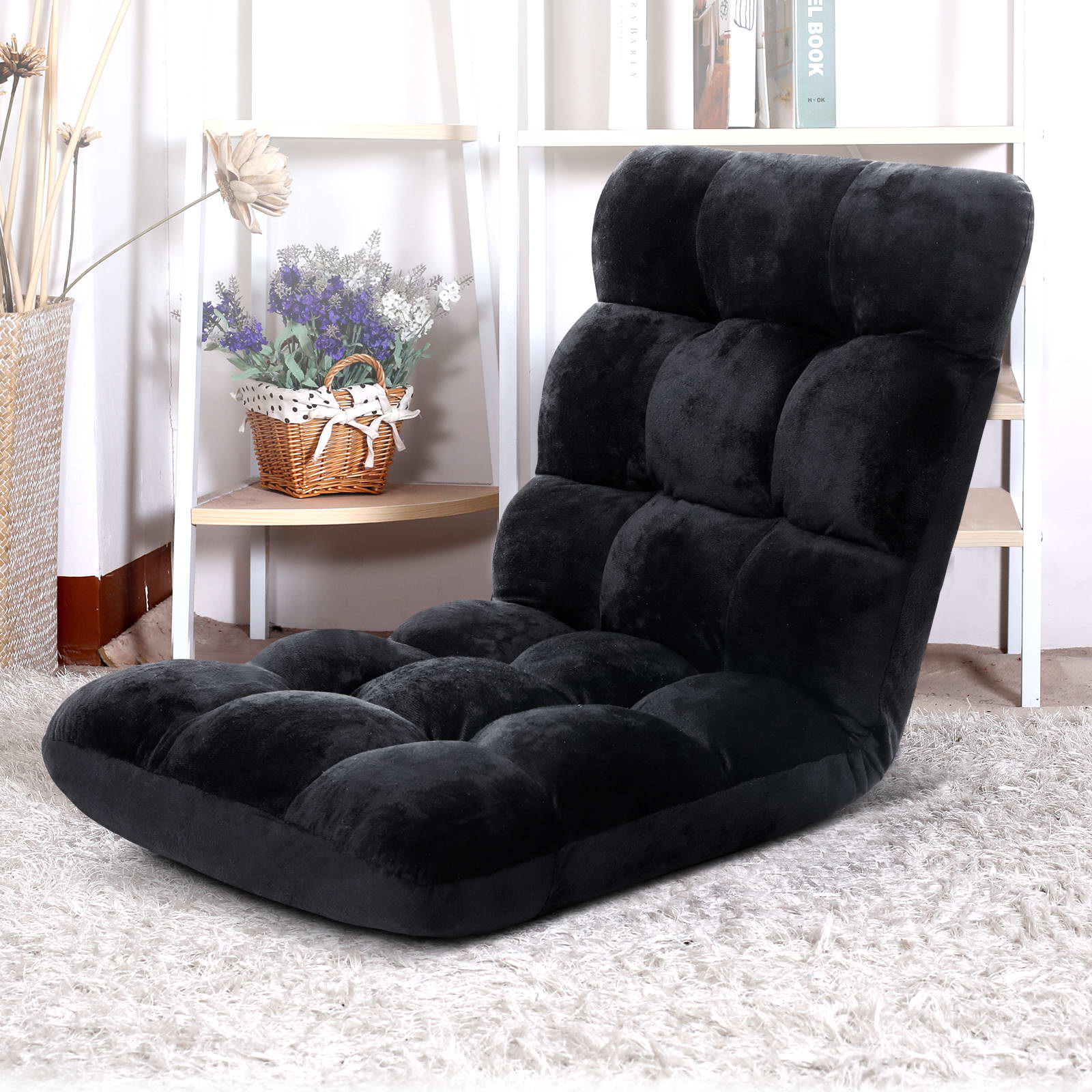 Floor Sofa Lounge Chair Futon Folding Adjustable Recliner Legless