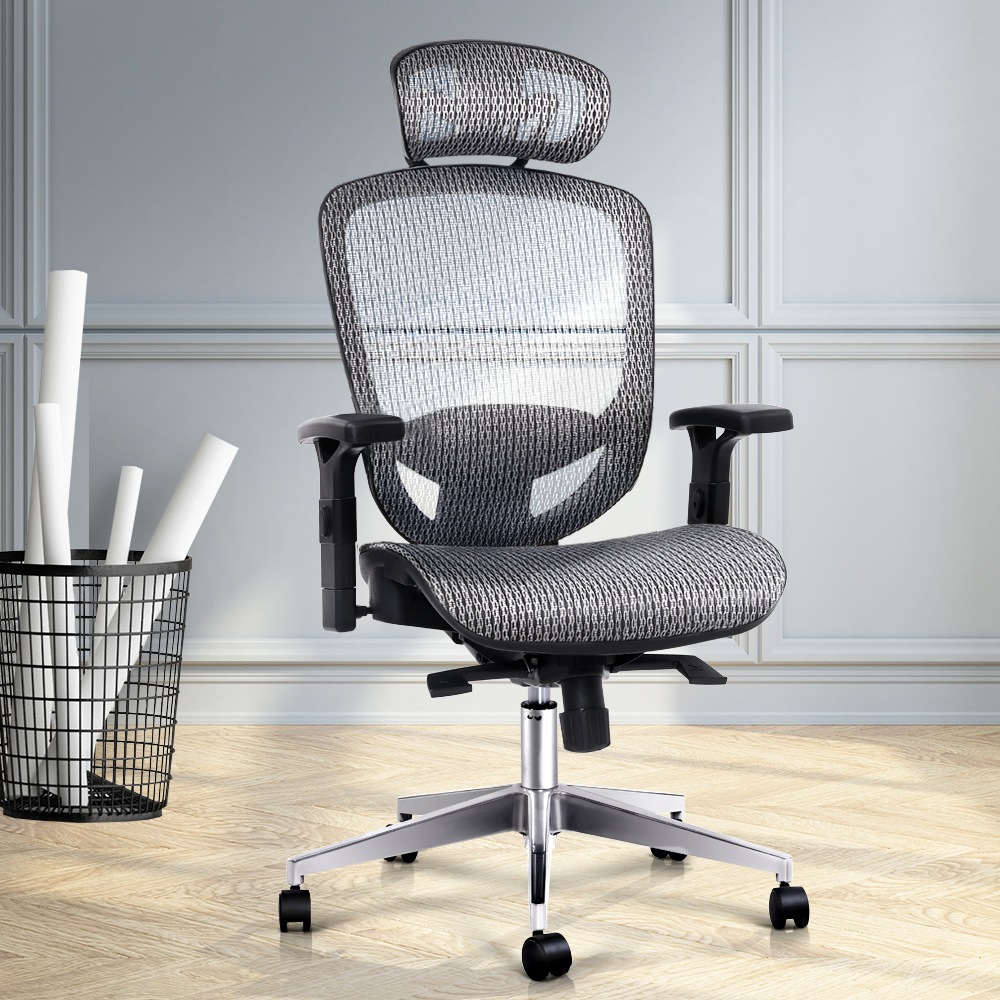 Artiss Office Chair Gaming Chair Computer Chairs Mesh Net Seating Grey ...