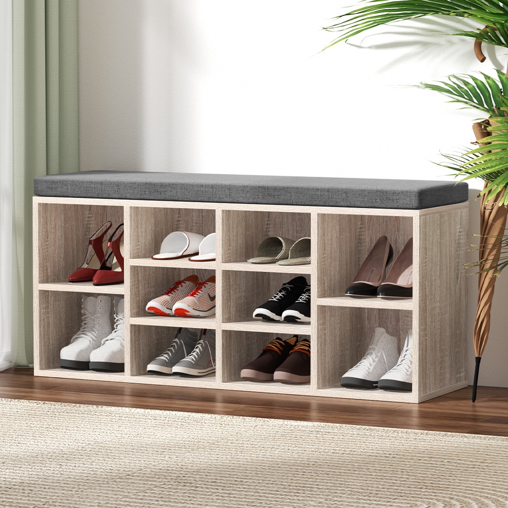 Artiss Shoe Cabinet Bench Shoes Storage Rack Organiser Wooden