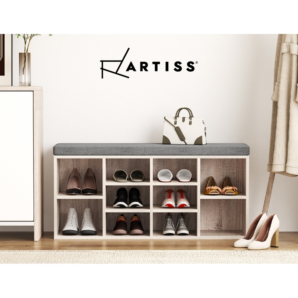 Artiss Shoe Bench Shoes Storage Rack Organiser Wooden Shelf