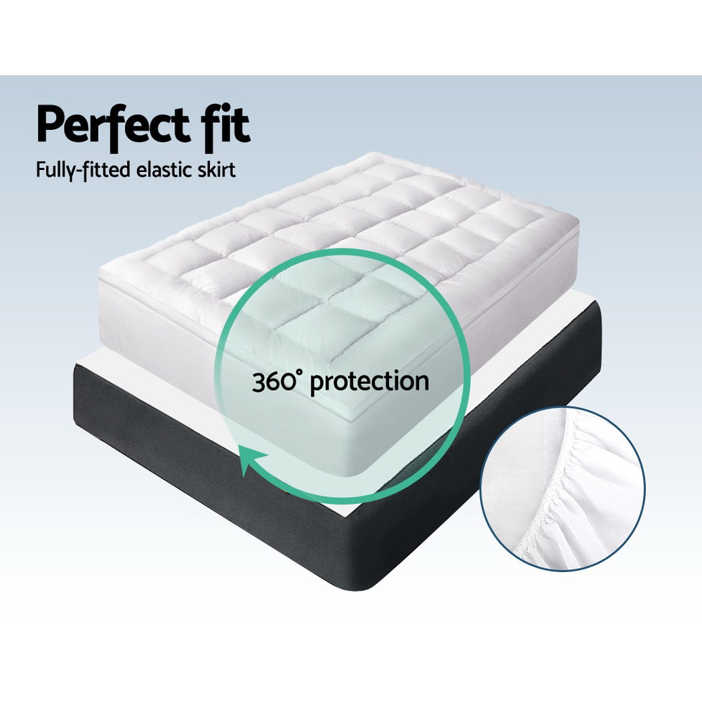 Giselle Bedding King Bamboo Fibre Pillowtop Mattress Topper