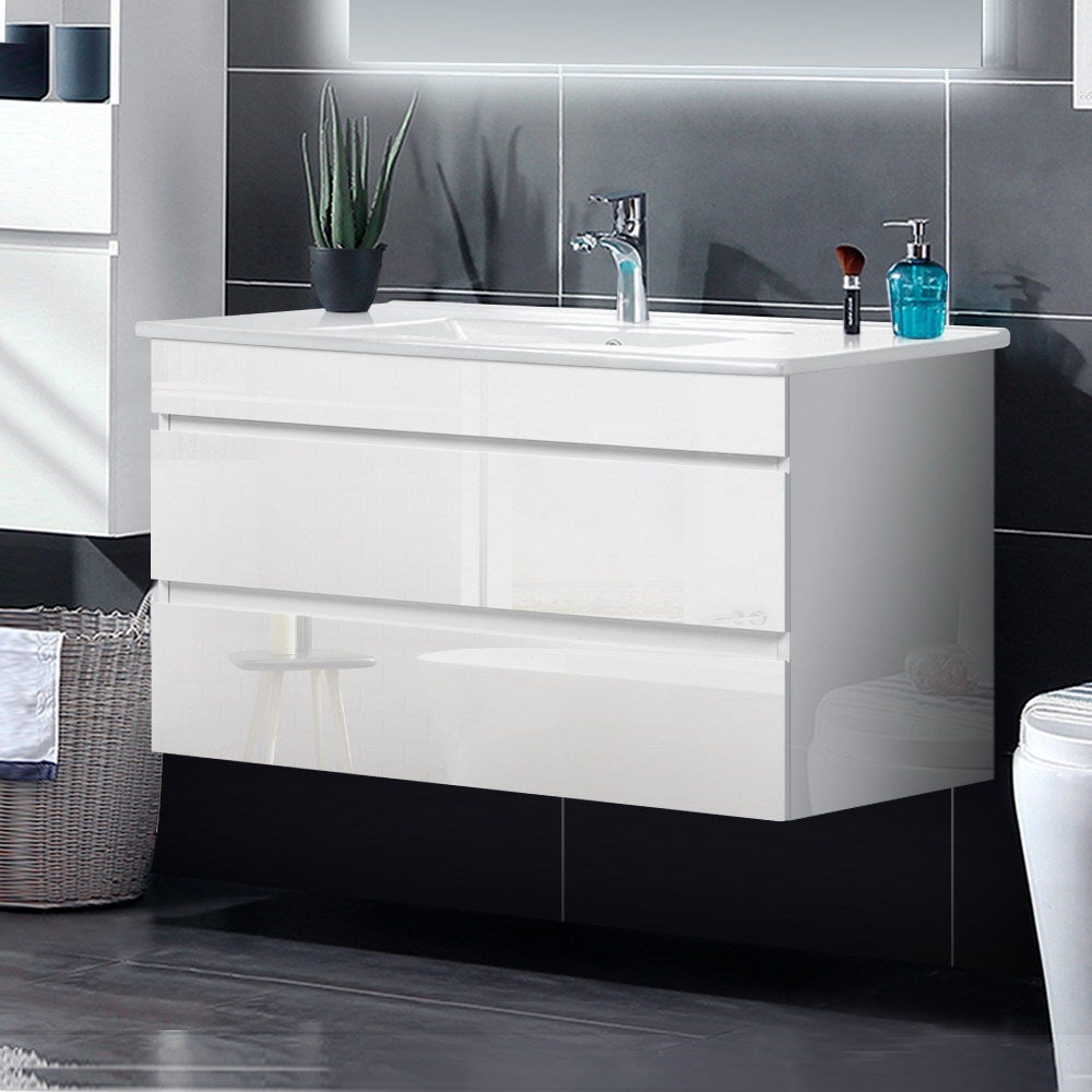 Cefito 900mm Bathroom Vanity Cabinet Basin Unit Wash Sink Storage Wall ...