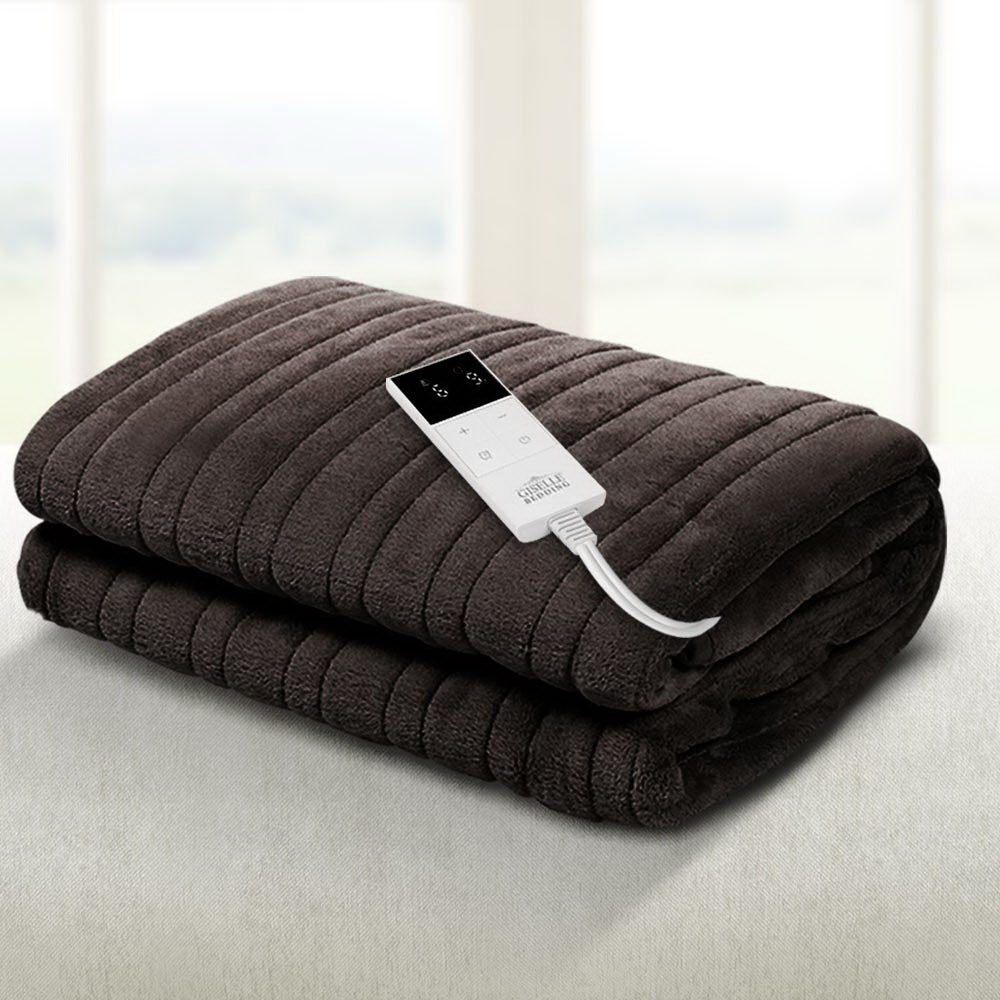 Electric Throw Rug Heated Snuggle Blanket Washable Soft Fleece Winter