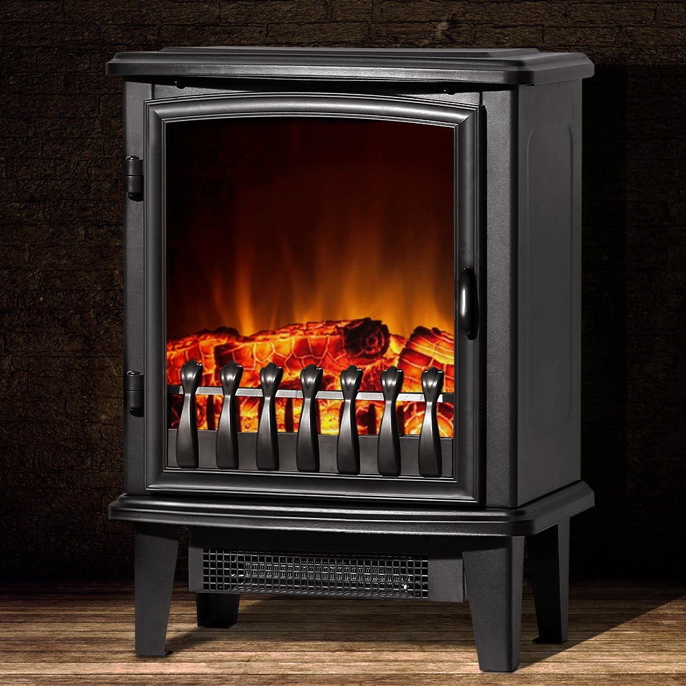 Devanti 1800w Electric Fireplace Wood Heater Portable Fire Log