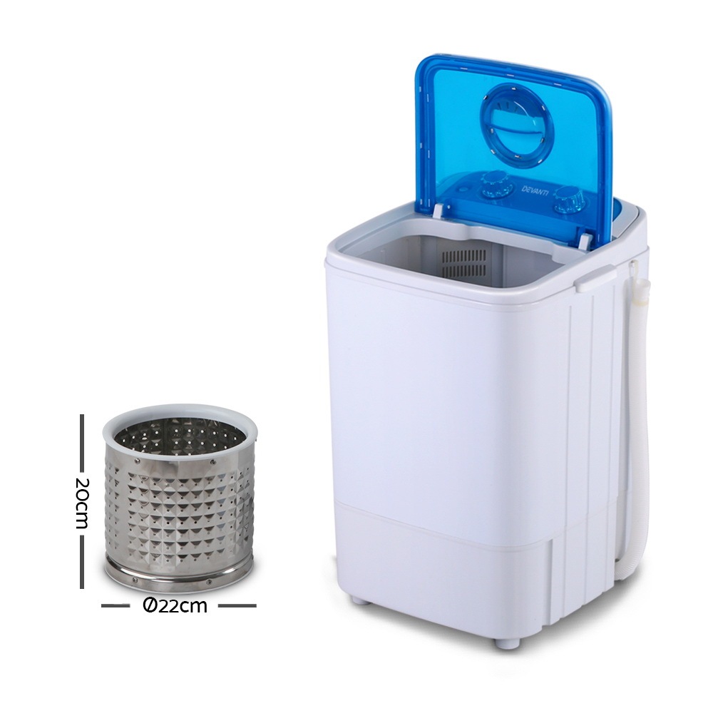 DEVANTi 4.6KG Mini Portable Washing Machine Outdoor Camping Caravan RV