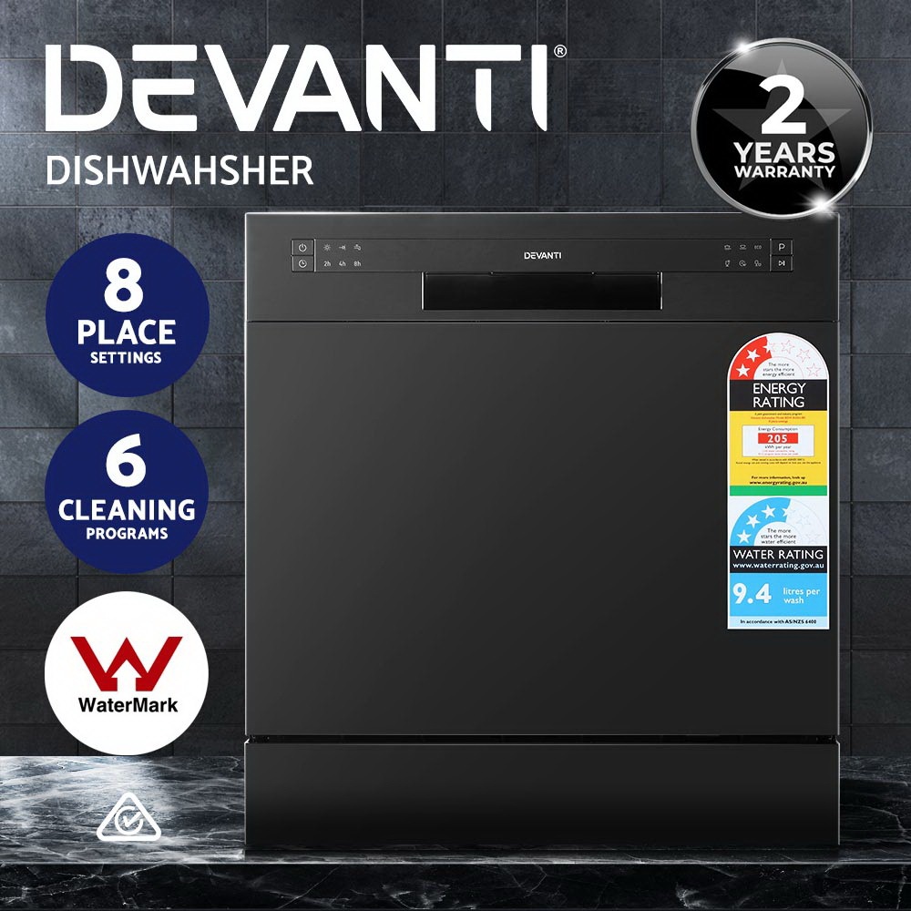 Devanti Benchtop Dishwasher Freestanding Coutertop Dishwashers 8 Place
