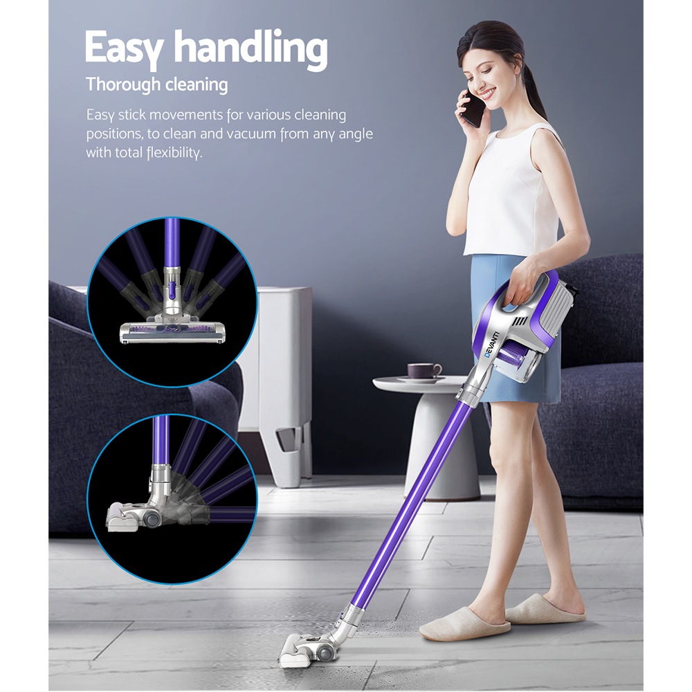 Devanti Handheld Vacuum Cleaner Cordless Stick Bagless Vac Car Recharge