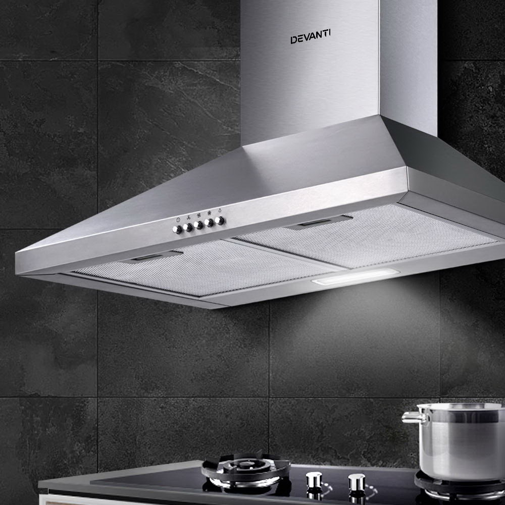 Devanti Range Hood 60cm 600mm Kitchen Canopy Stainless Steel Rangehood