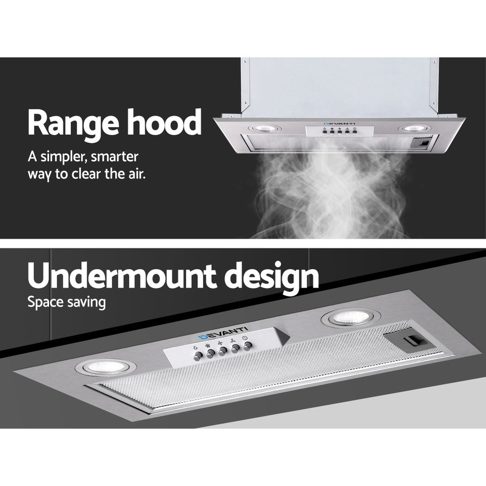 Devanti Range Hood Rangehood Undermount Built In Stainless Steel Canopy