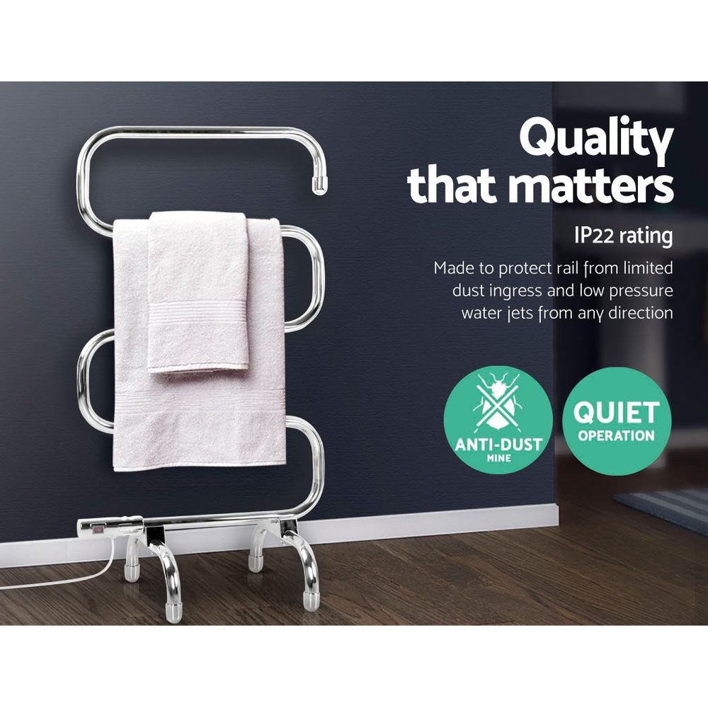Heated Towel Rail Portable Freestanding Rail Electric Clothes Rack
