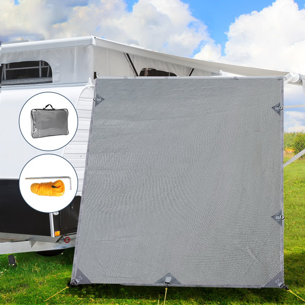 Pop Top Caravan Privacy Screen Sun Shade End Wall Roll Out Awning Side