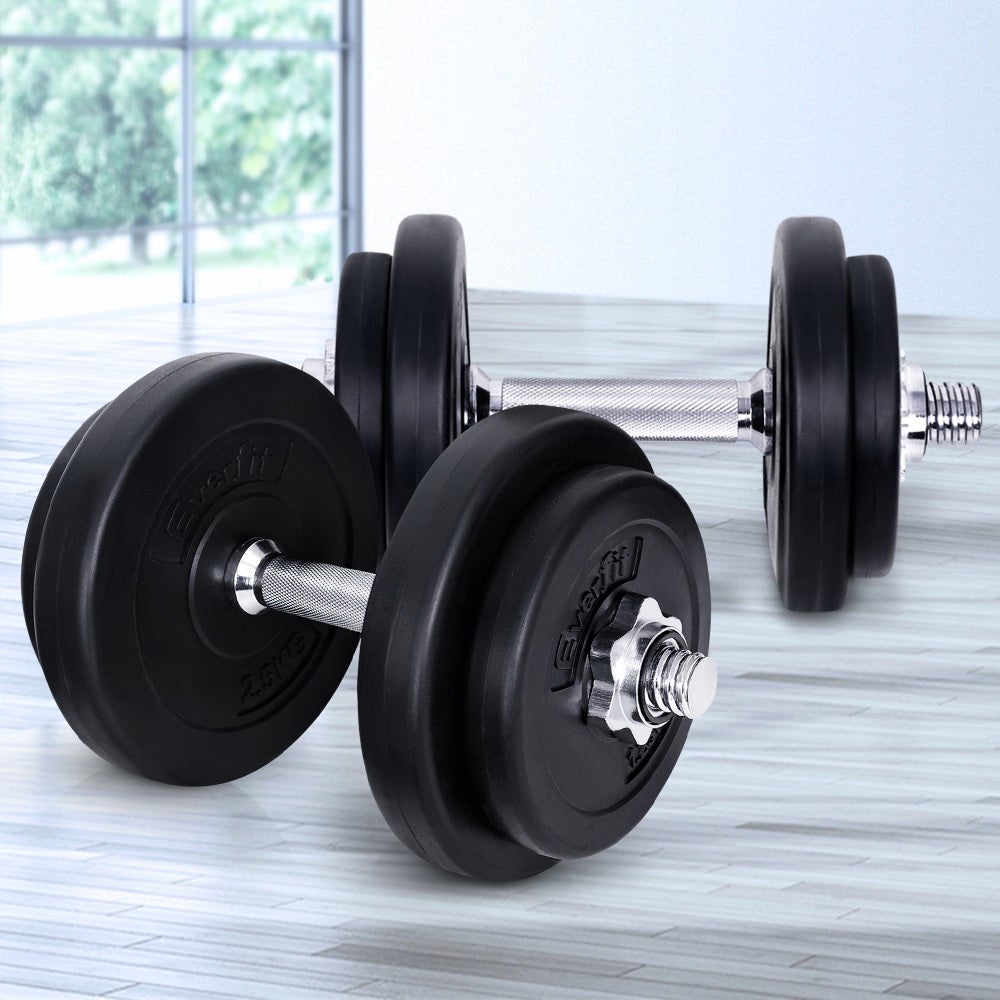 Everfit 20KG Dumbbell Set Weight Dumbbells Plates Home Gym Fitness