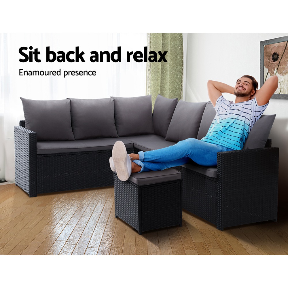 Gardeon Outdoor Furniture Dining Setting Sofa Set Lounge Wicker 9