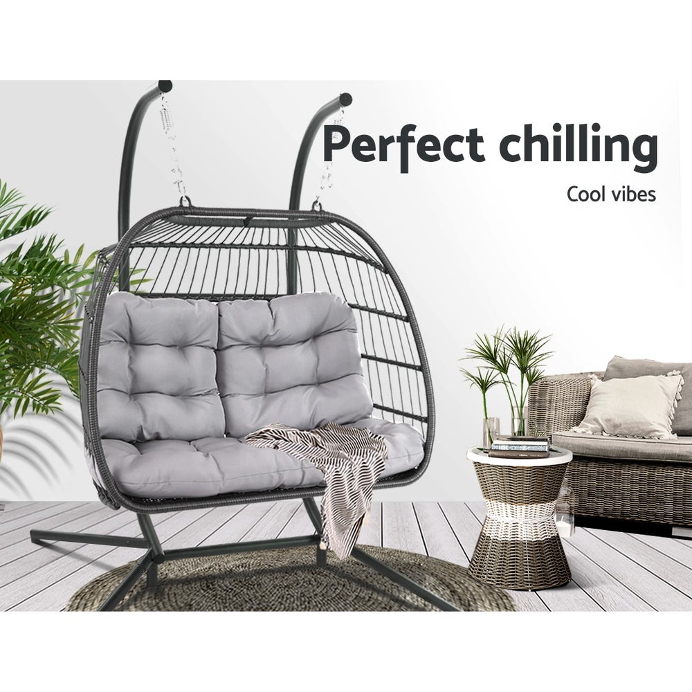 Outdoor Furniture Hanging Swing Chair Egg Hammock Wicker 2 ...