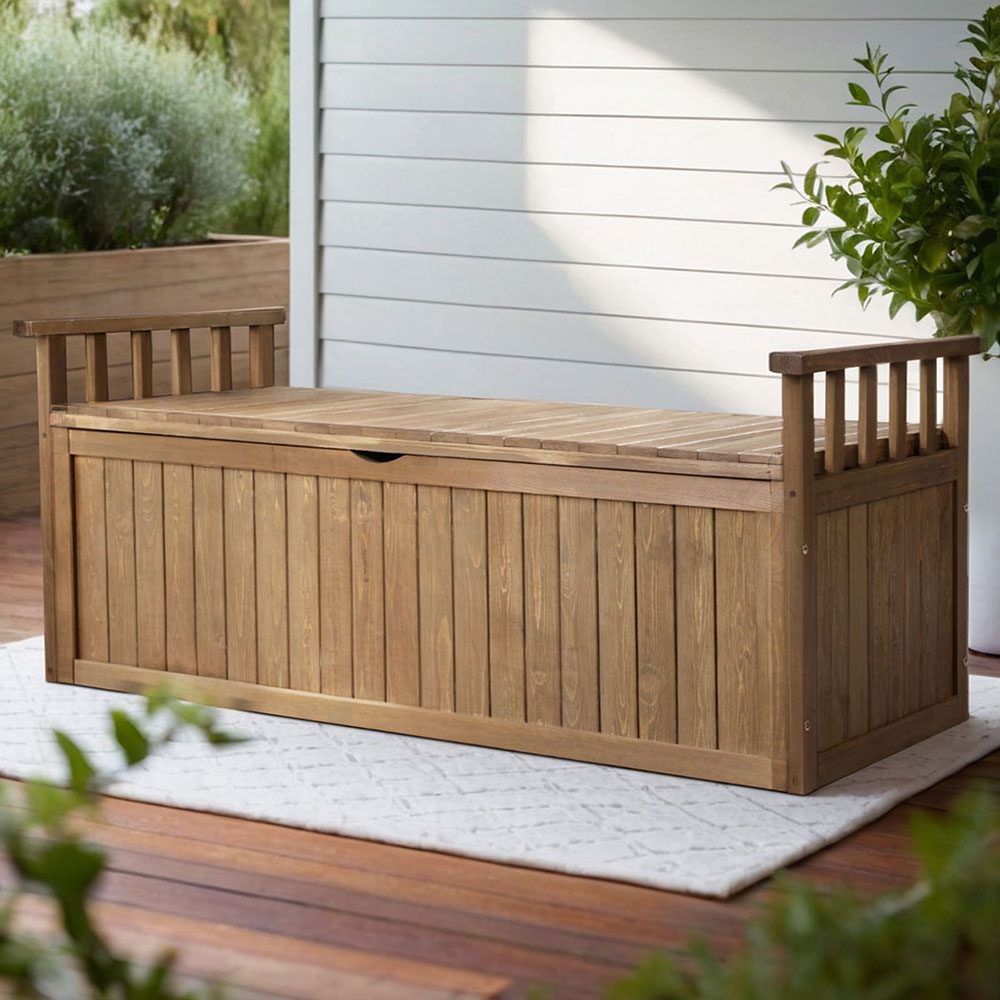 Gardeon Outdoor Storage Box Wooden Garden Bench 128 5cm Chest Tool - Wooden Outdoor Storage Chest Gardeon Outdoor Storage Box Wooden Garden Bench 128 5cm Chest Tool - Wooden Outdoor Storage Chest
