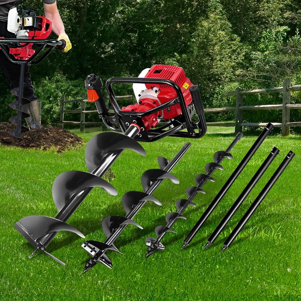 Giantz 92CC Petrol Post Hole Digger Drill Borer Fence Extension Auger