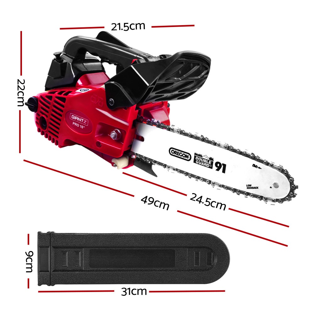 Giantz Chainsaw Chainsaws 10 Oregon Petrol Cordless 25cc Top Handle