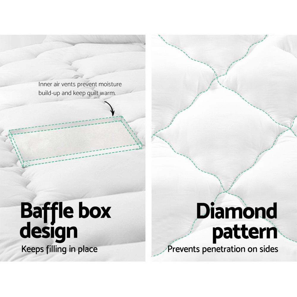 Giselle Bedding 1000gsm Diamond Pillowtop Mattress Topper