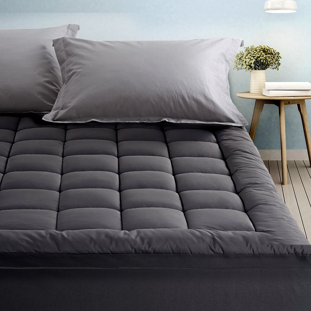 Giselle Bedding KING SINGLE Bamboo Charcoal Pillowtop Mattress Topper